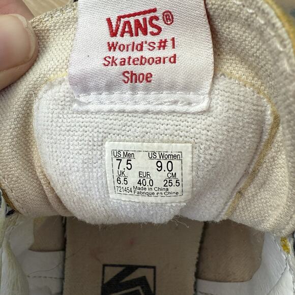 Vans Sk8 Hi Women's Sunflower Black Yellow Checkerboard Hi Top Shoe Sz 9 7.5men - Picture 5 of 7